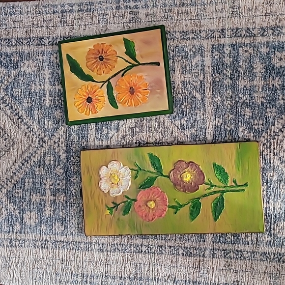 🌼Vintage Boho Flower Art Panels🌼 - Picture 1 of 12